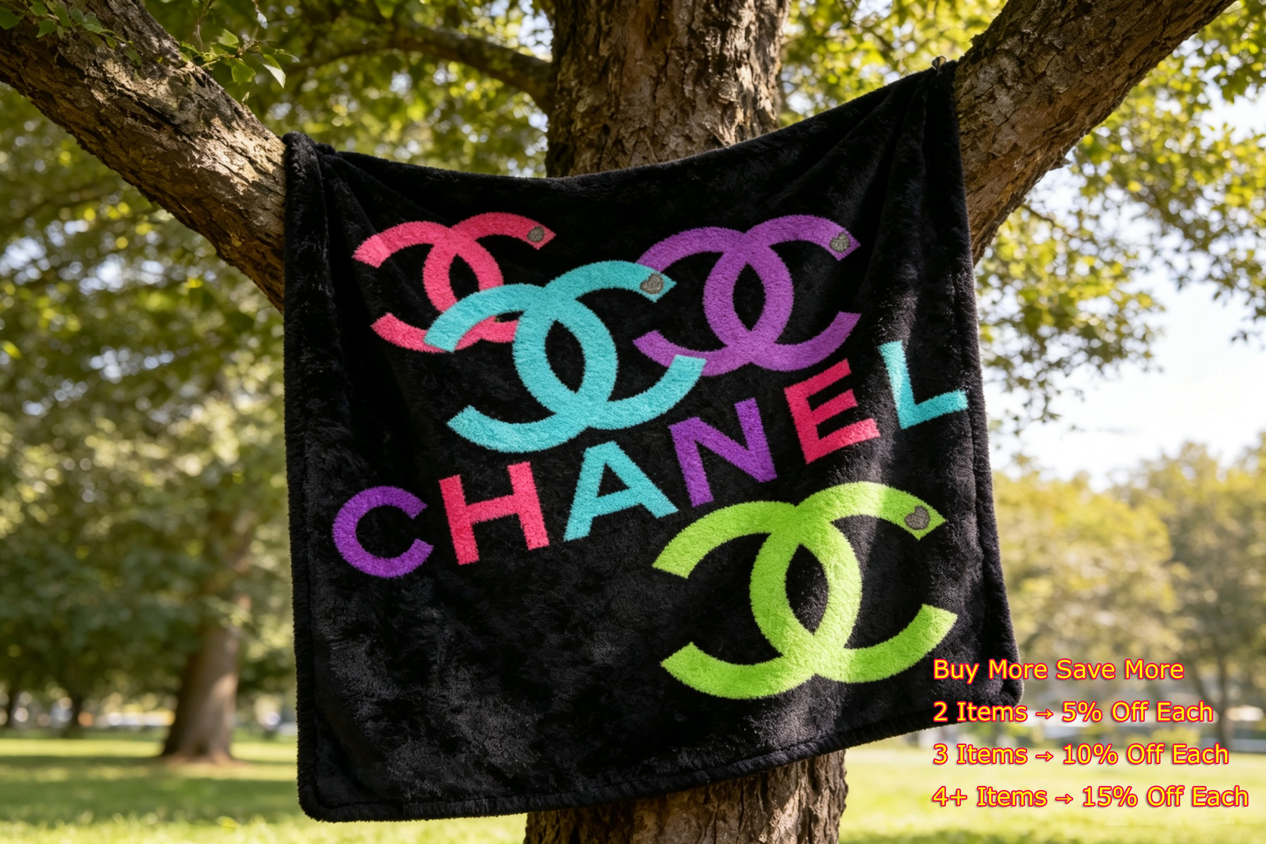 Chanel Flannel Throw Blankets